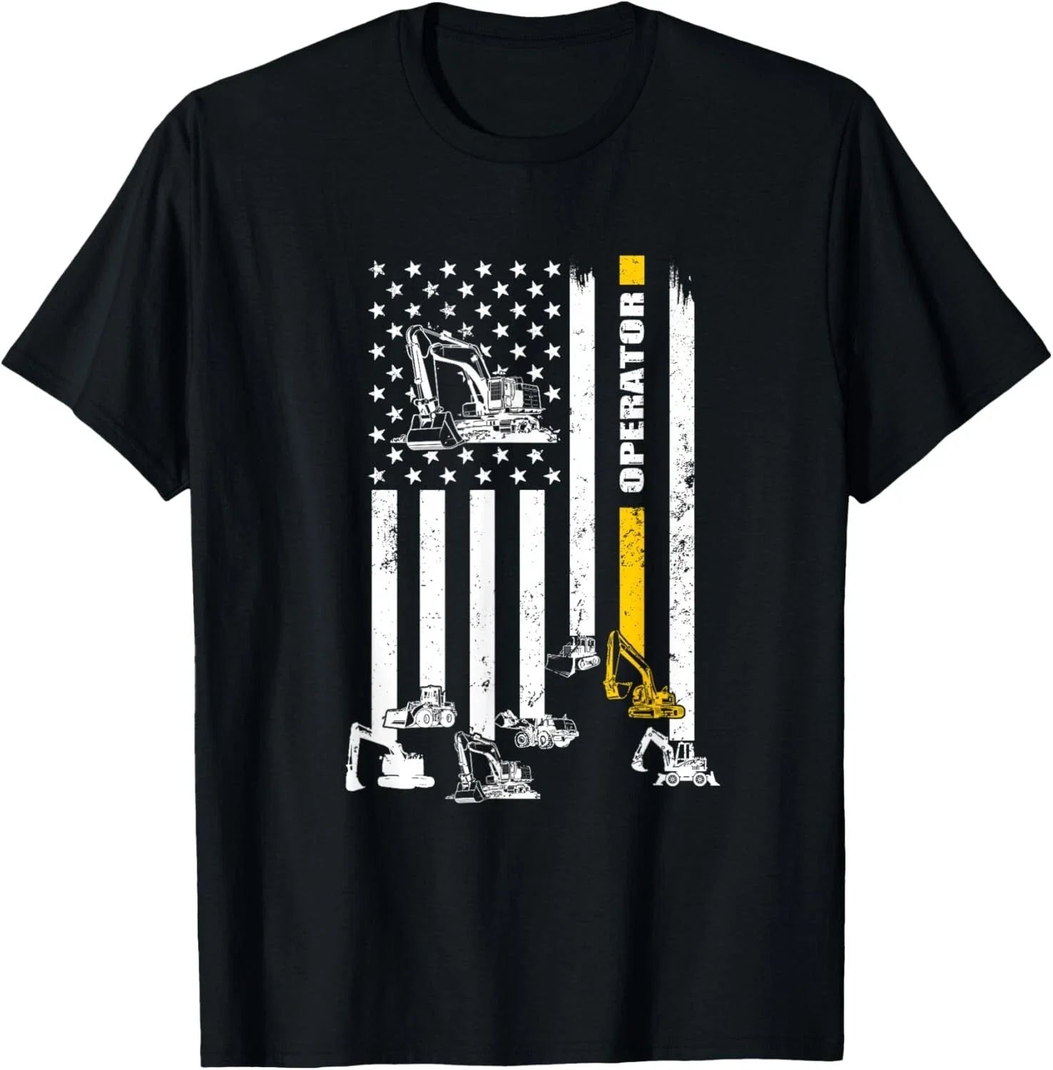 Heavy Equipment Operator USA Flag Gift - Adult & Kids T-Shirts, Sweatshirts & Hoodies apparel design preview 1