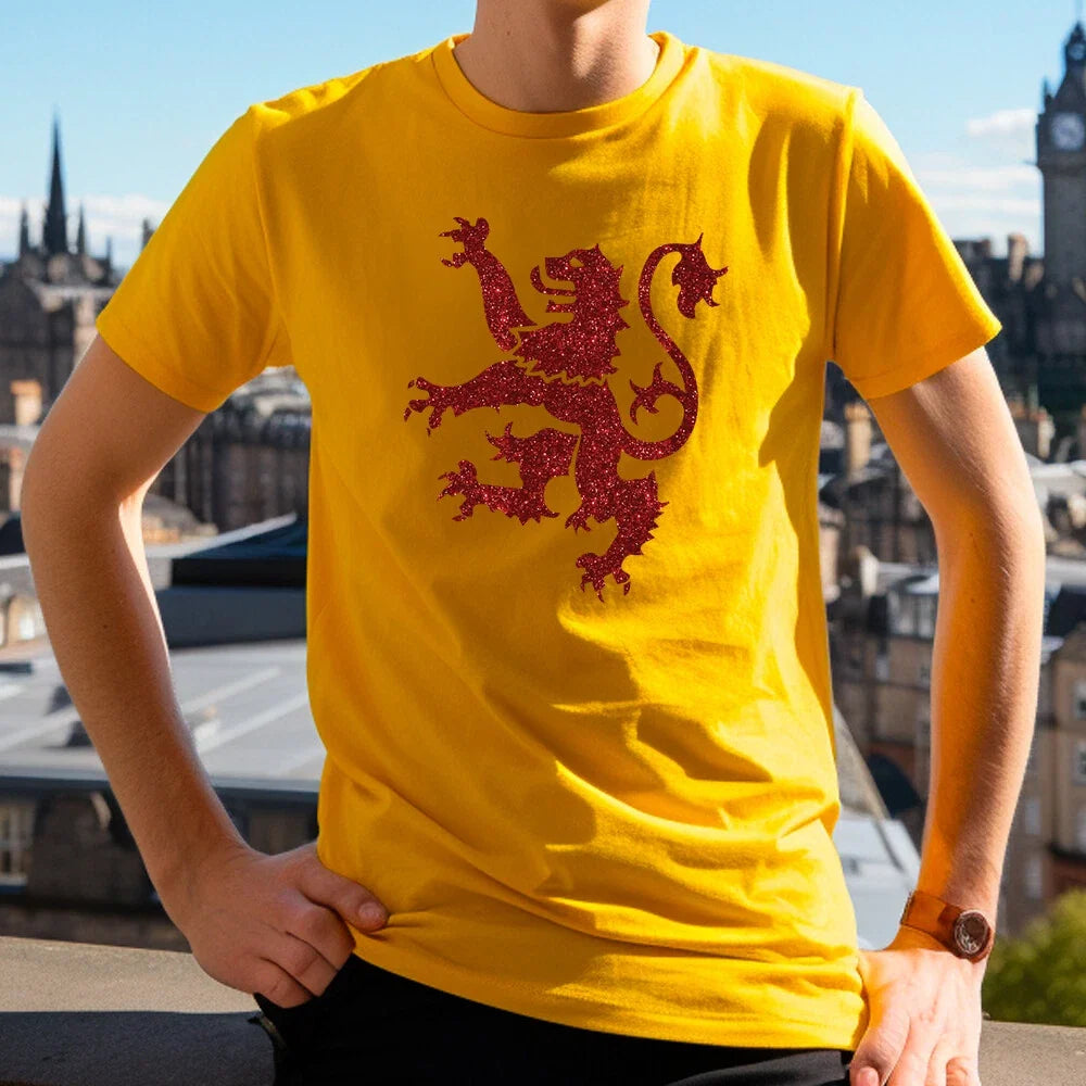 Scottish Flag Red Glitter Lion Scotland Football - Adult & Kids T-Shirts, Sweatshirts & Hoodies apparel design preview 1