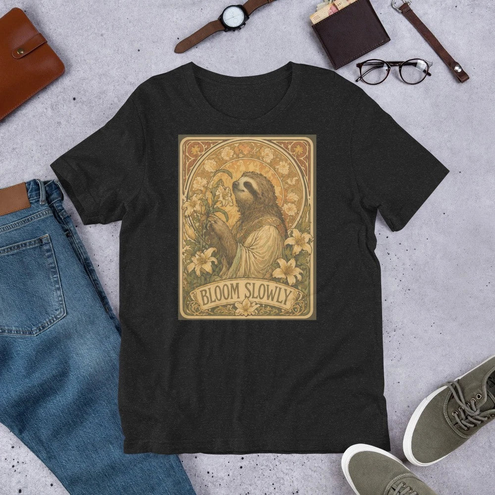 Sloth Art Nouveau Bloom Slowly copy - Adult & Kids T-Shirts, Sweatshirts & Hoodies apparel design preview 1