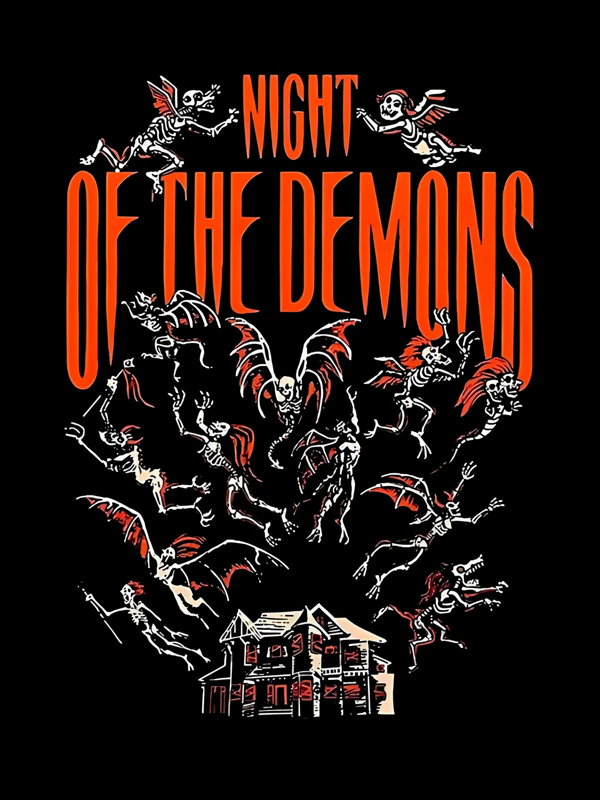 Night of the Demons Title Screen Haunted House - Adult & Kids T-Shirts, Sweatshirts & Hoodies apparel design preview 1