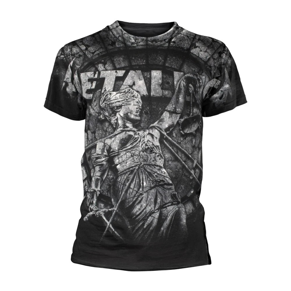 METALLICA STONED JUSTICE (ALL OVER) BLACK Front Back - Adult & Kids T-Shirts, Sweatshirts & Hoodies apparel design preview 1