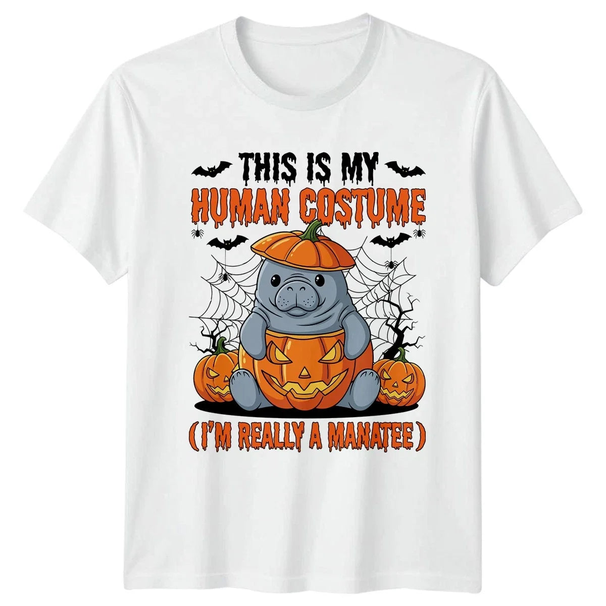 This Is My Human Costume Manatee Halloween Gift For - Adult & Kids T-Shirts, Sweatshirts & Hoodies apparel design preview 1