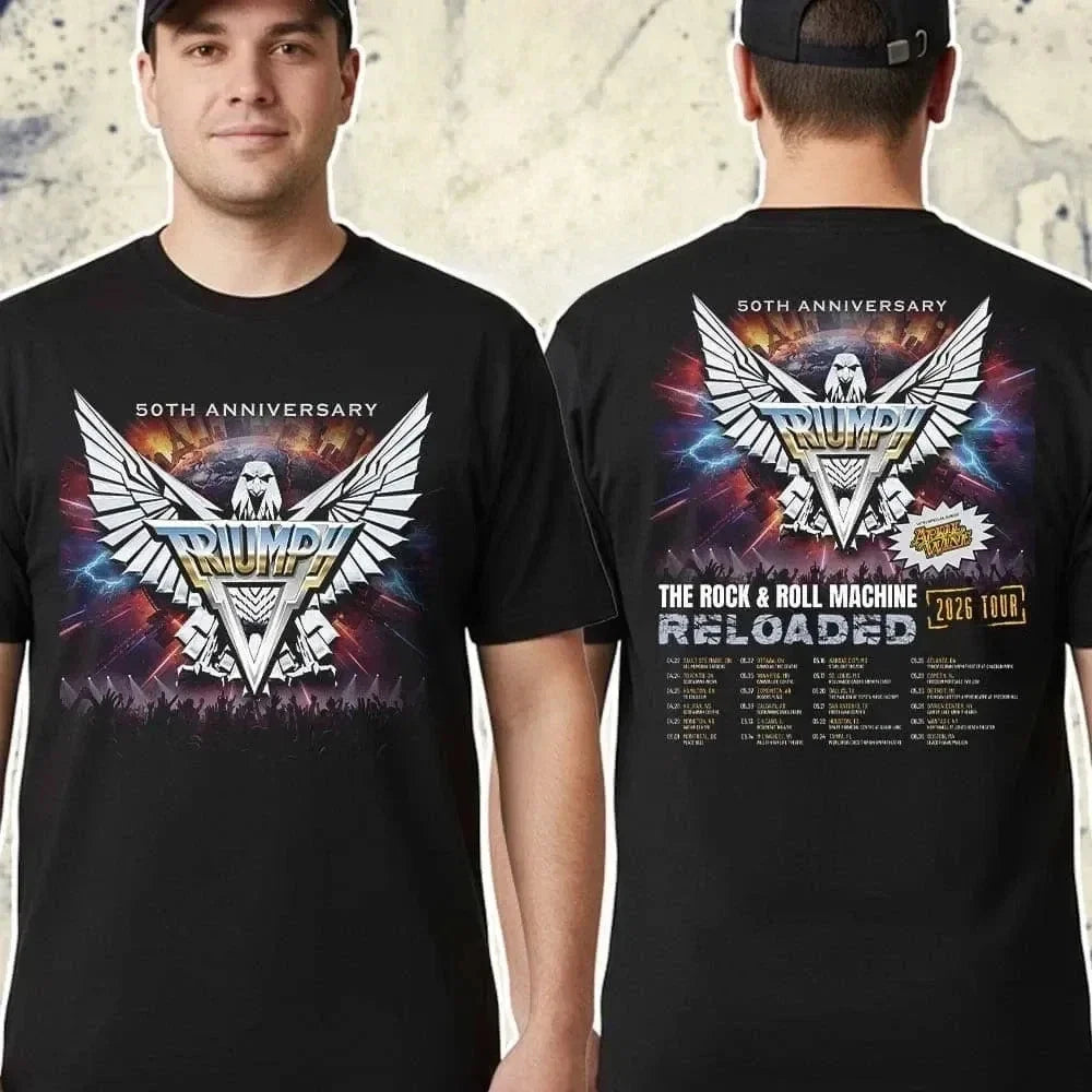 Triumph Band 50th Anniversary 2026 Tour Full Size - Adult & Kids T-Shirts, Sweatshirts & Hoodies apparel design preview 1