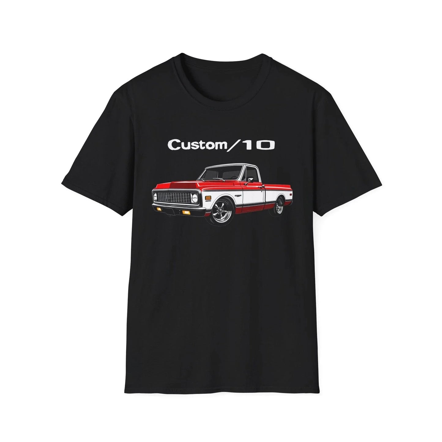 1972 Chevy C10 Pickup Classic Custom/10 Truck Red - Adult & Kids T-Shirts, Sweatshirts & Hoodies apparel design preview 1