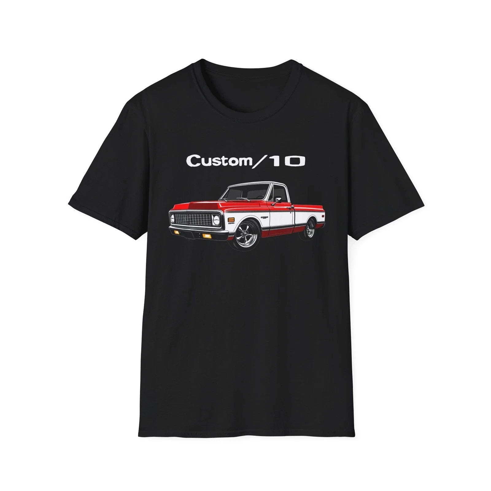 1972 Chevy C10 Pickup Classic Custom/10 Truck Red - Adult & Kids T-Shirts, Sweatshirts & Hoodies apparel design preview 1