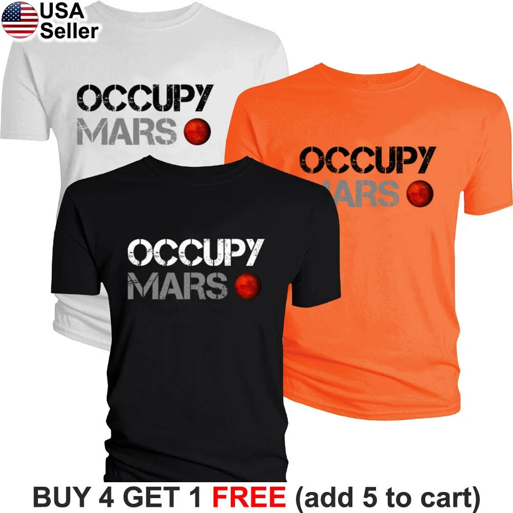 Occupy Mars Space Elon Musk SpaceX Aerospace - Adult & Kids T-Shirts, Sweatshirts & Hoodies apparel design preview 1