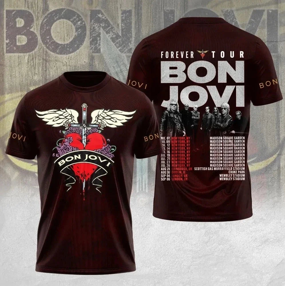 Bon Jovi Forever Tour 2026 Reprint - Adult & Kids T-Shirts, Sweatshirts & Hoodies apparel design preview 1