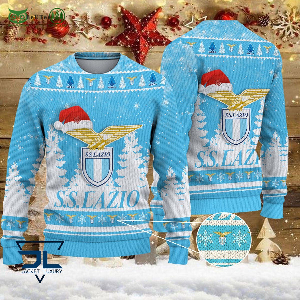 S.S. Lazio Lega Serie A Champion Ugly Sweater - Adult & Kids T-Shirts, Sweatshirts & Hoodies apparel design preview 1