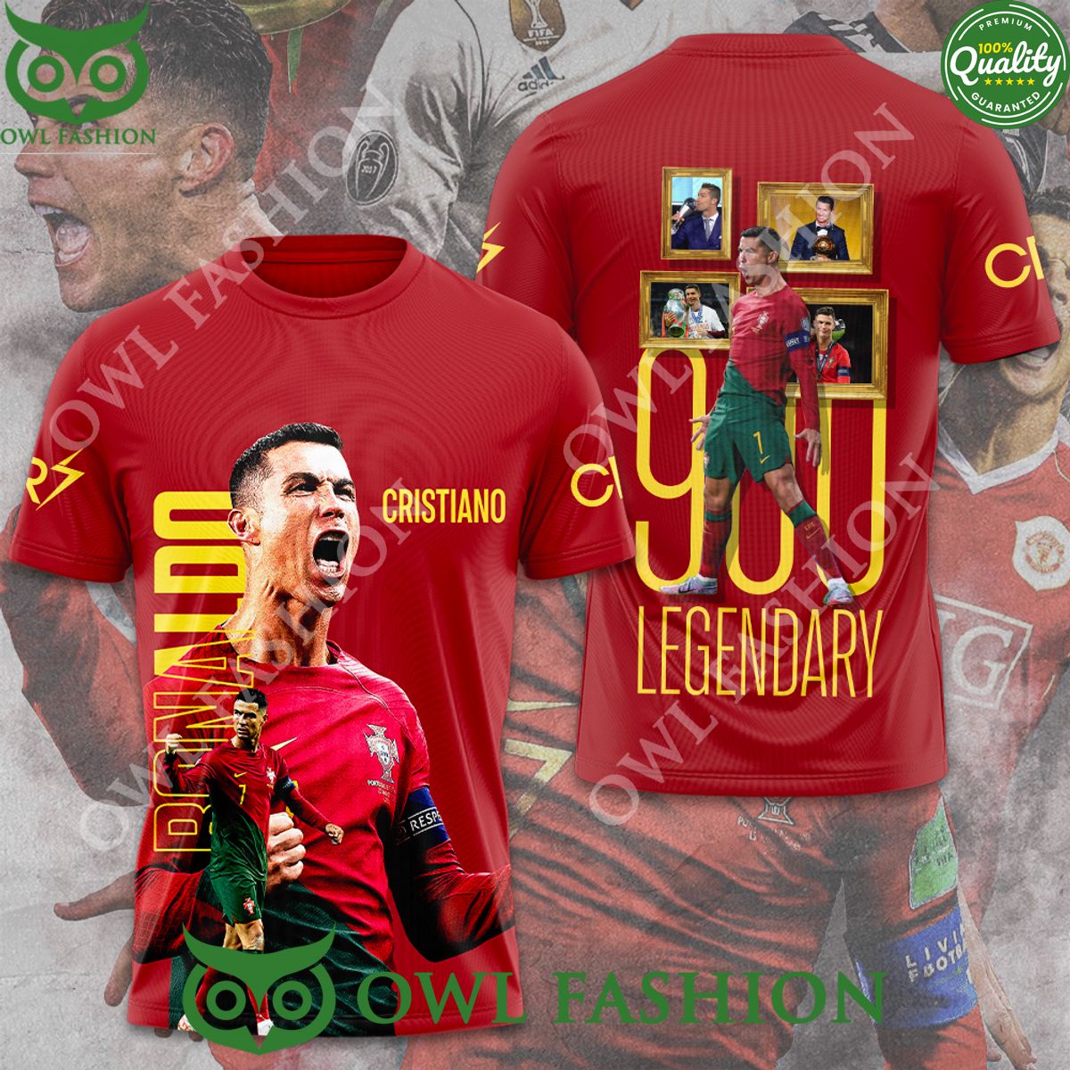 Legendary Cristiano Ronaldo Portugal National - Adult & Kids T-Shirts, Sweatshirts & Hoodies apparel design preview 1