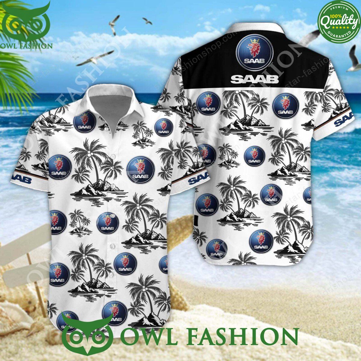 Saab Automobile Hawaiian Shorts - Adult & Kids T-Shirts, Sweatshirts & Hoodies apparel design preview 1