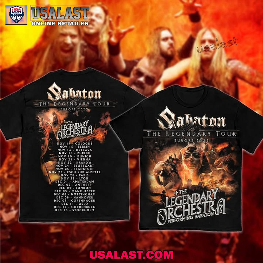 Sabaton The Legendary Tour Europe 2025 - Adult & Kids T-Shirts, Sweatshirts & Hoodies apparel design preview 1