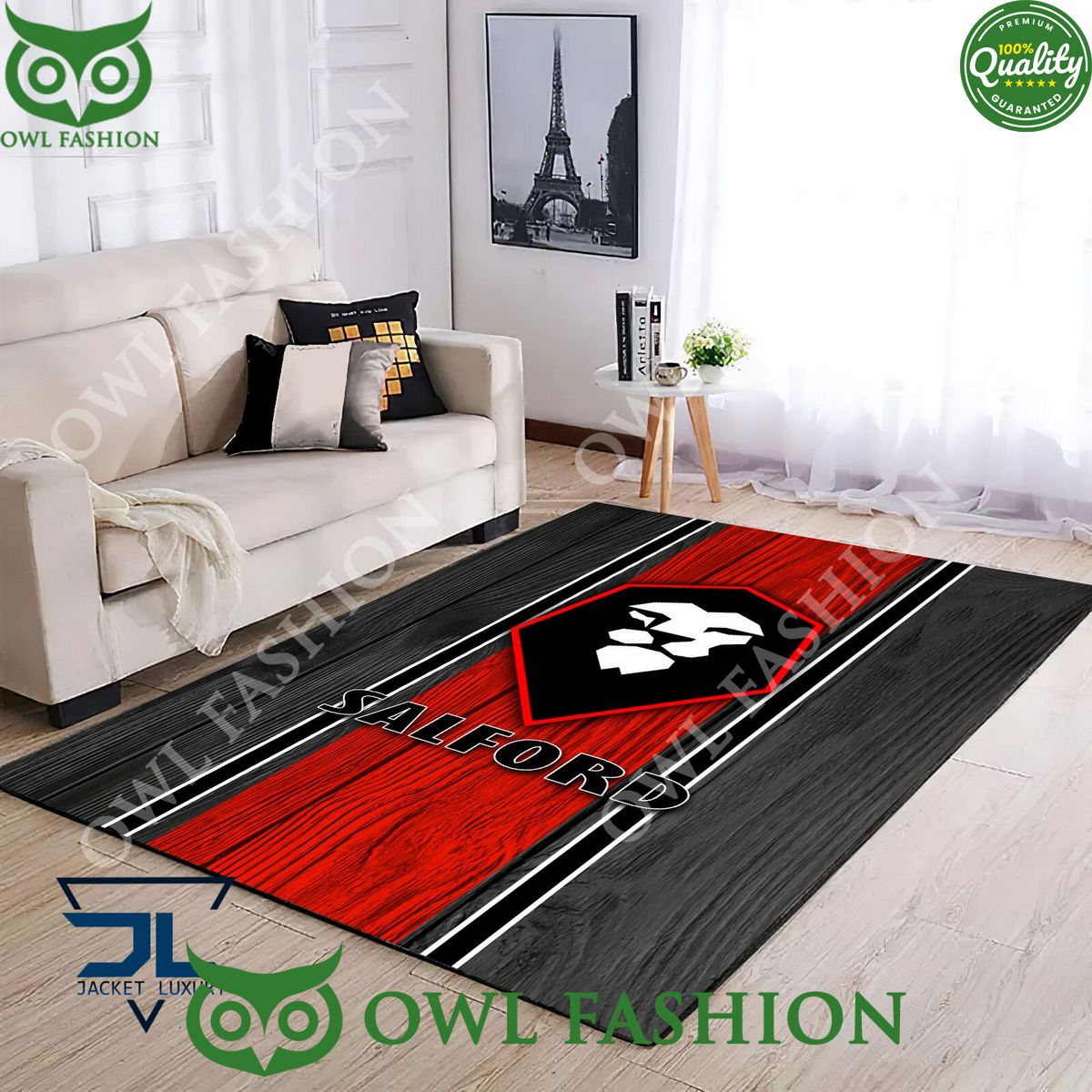 Salford City EFL Football Living room Rug Carpet - Adult & Kids T-Shirts, Sweatshirts & Hoodies apparel design preview 1