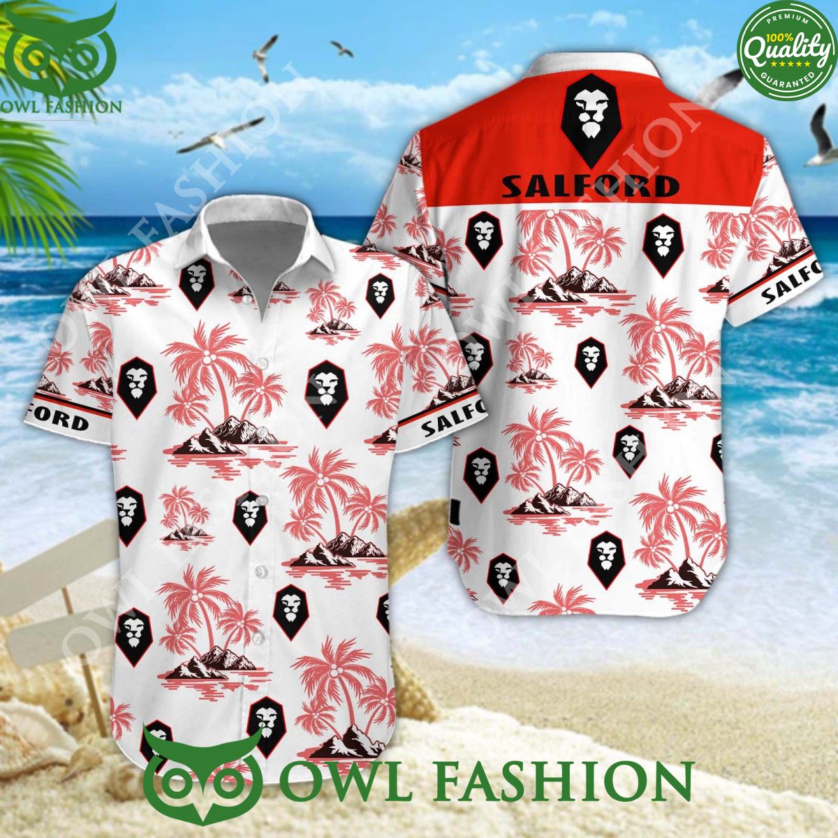 Salford City Summer Vibe 2024 EFL Hawaiian - Adult & Kids T-Shirts, Sweatshirts & Hoodies apparel design preview 1
