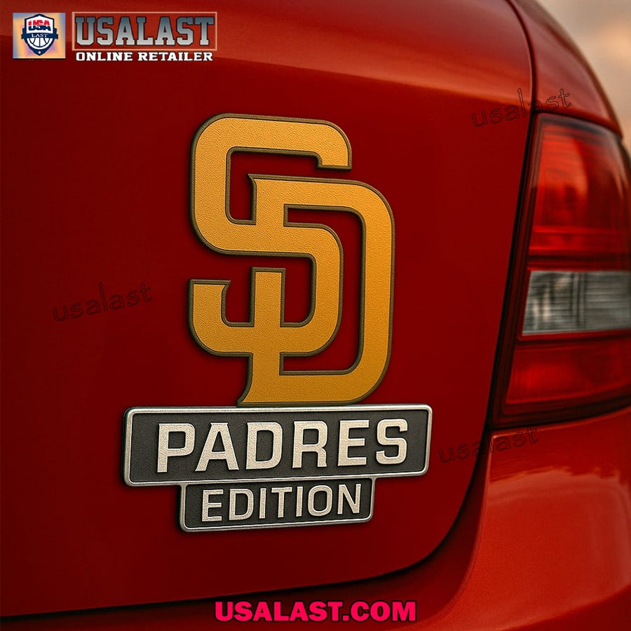 San Diego Padres Car Emblem Custom 3D Badge - Adult & Kids T-Shirts, Sweatshirts & Hoodies apparel design preview 1
