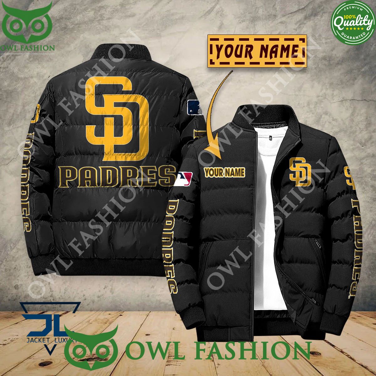 San Diego Padres Custom Name MLB Baseball Jacket - Adult & Kids T-Shirts, Sweatshirts & Hoodies apparel design preview 1
