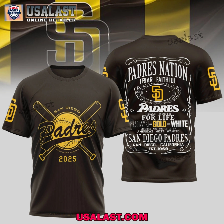 San Diego Padres Friar Faithful 2025 3D - Adult & Kids T-Shirts, Sweatshirts & Hoodies apparel design preview 1