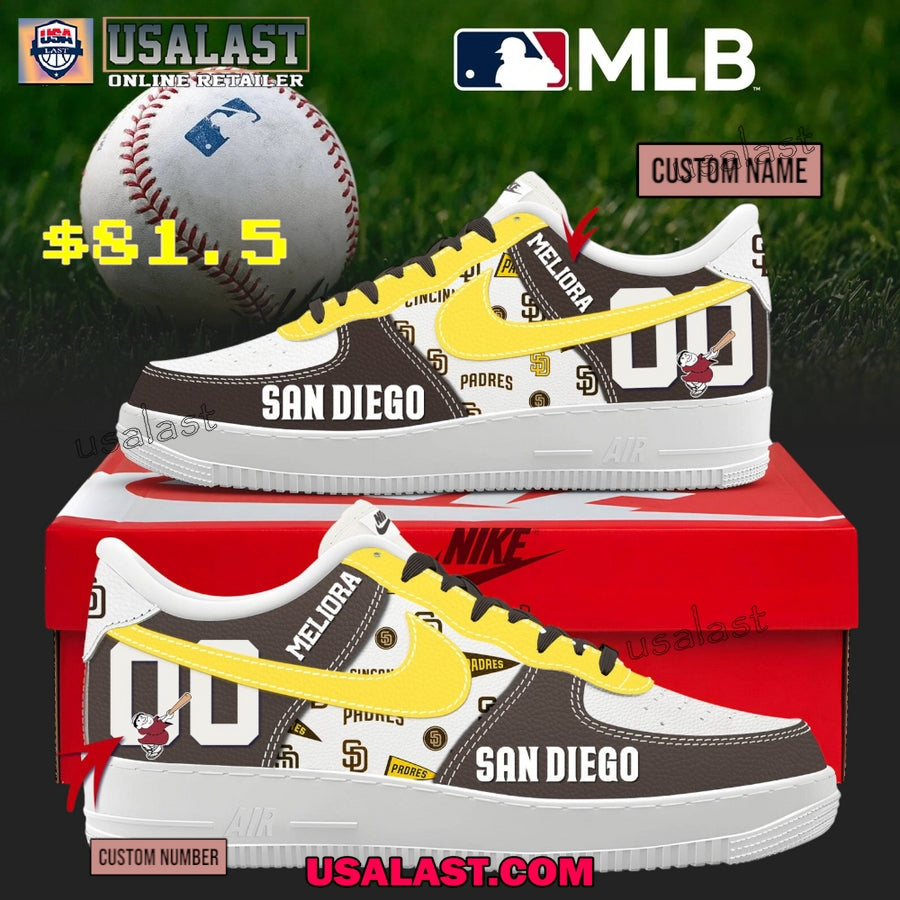 San Diego Padres Personalized Air Force 1 Shoes - Adult & Kids T-Shirts, Sweatshirts & Hoodies apparel design preview 1