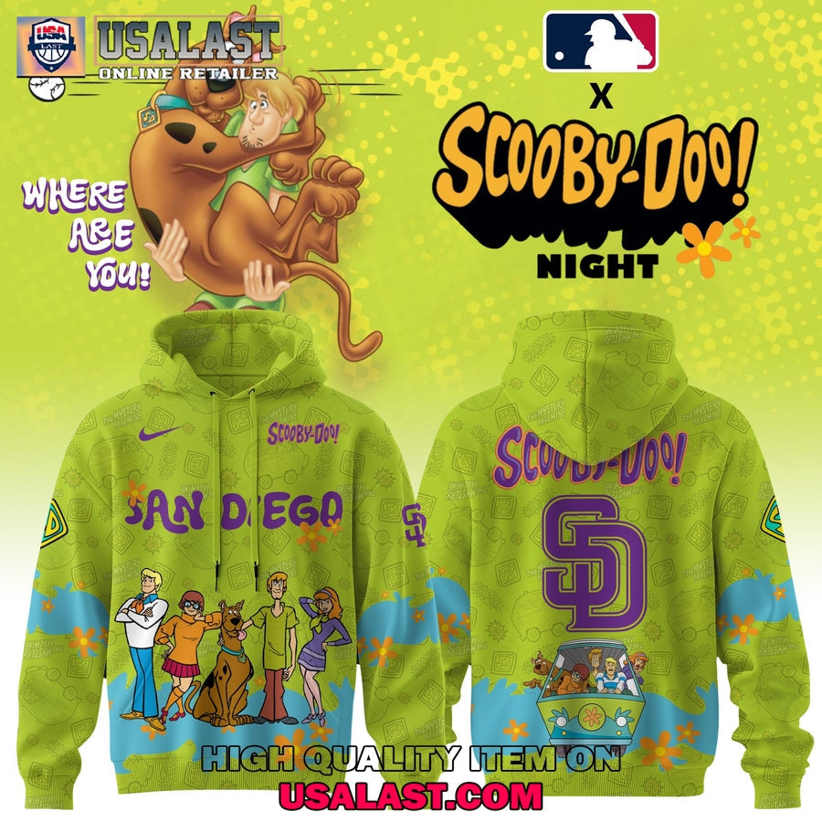 San Diego Padres Scooby Doo Night 3D Set - Adult & Kids T-Shirts, Sweatshirts & Hoodies apparel design preview 1