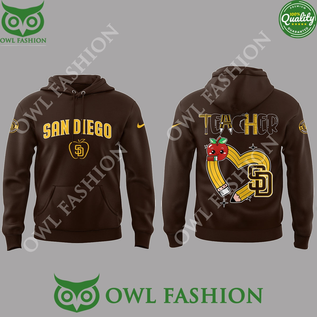 San Diego Padres x Teacher Appreciation Night 3d - Adult & Kids T-Shirts, Sweatshirts & Hoodies apparel design preview 1