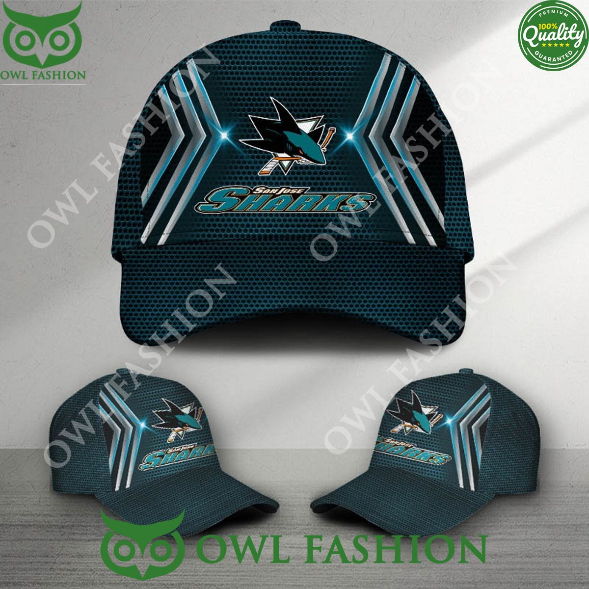 San Jose Sharks Printed NHL Ice Hockey Classic Cap - Adult & Kids T-Shirts, Sweatshirts & Hoodies apparel design preview 1