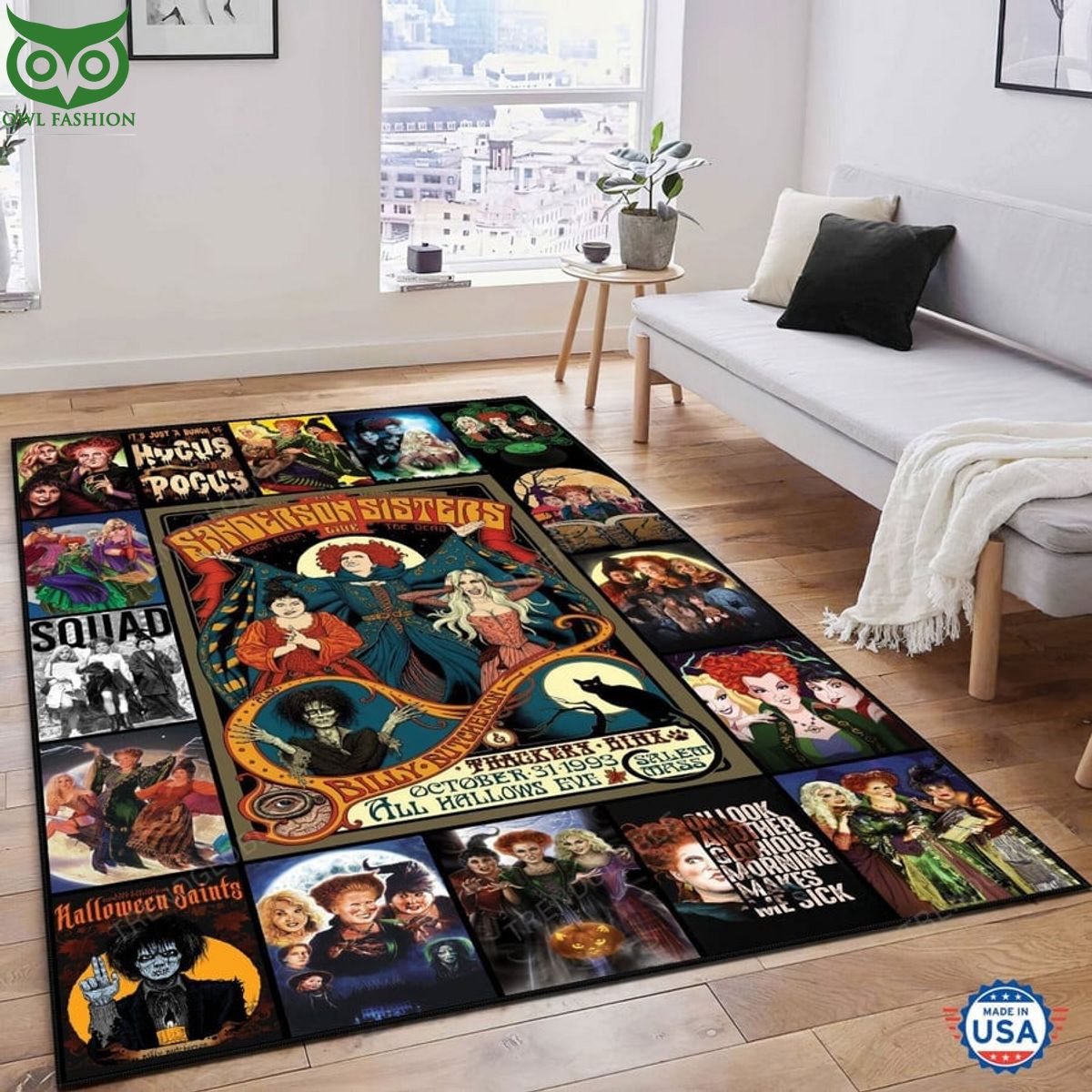 Sanderson Sisters Resger Hocus Pocus Rectangular Rug - Adult & Kids T-Shirts, Sweatshirts & Hoodies apparel design preview 1