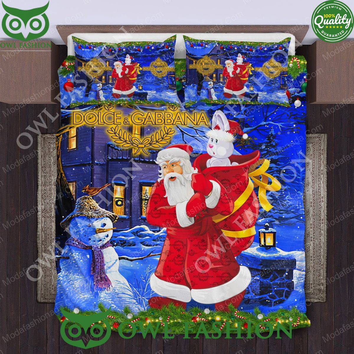 Santa Claus Dolce and Gabbana Merry Christmas Bedding - Adult & Kids T-Shirts, Sweatshirts & Hoodies apparel design preview 1