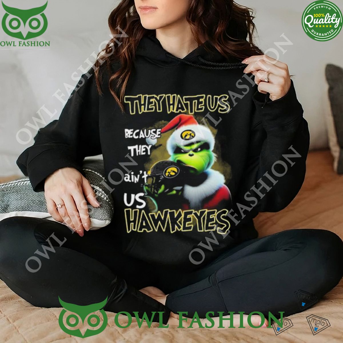Santa Grinch Christmas They Hate Us Because Ain't - Adult & Kids T-Shirts, Sweatshirts & Hoodies apparel design preview 1