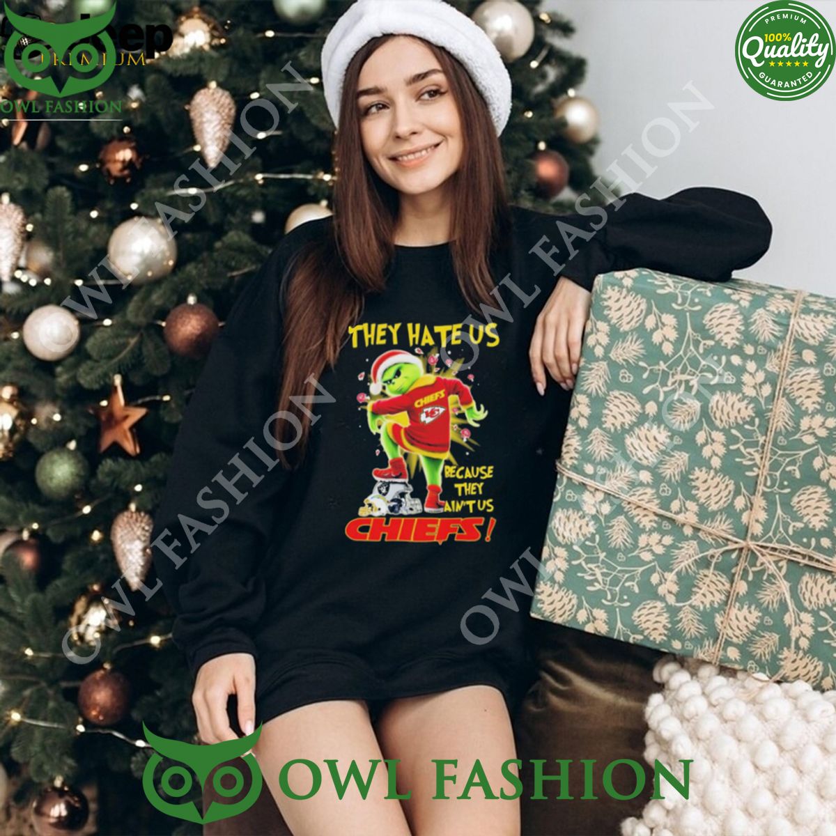 Santa Grinch Stomp They Hate Us Because Ain't Kansas - Adult & Kids T-Shirts, Sweatshirts & Hoodies apparel design preview 1