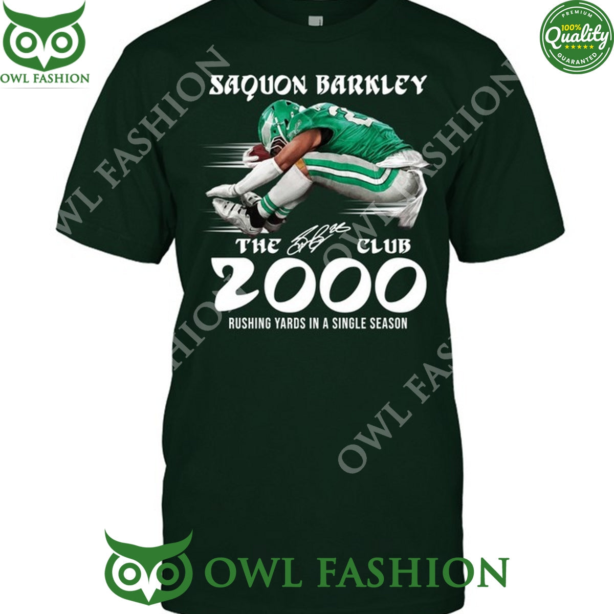 Saquon Barkley 2k Club Rushing Yards in a single - Adult & Kids T-Shirts, Sweatshirts & Hoodies apparel design preview 1