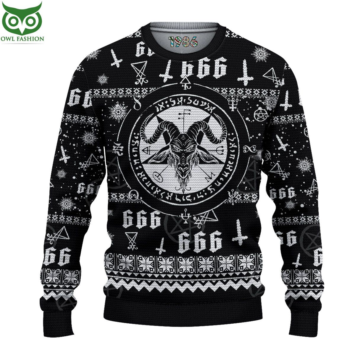Satan 666 Demon Ugly Sweater Jumpers - Adult & Kids T-Shirts, Sweatshirts & Hoodies apparel design preview 1