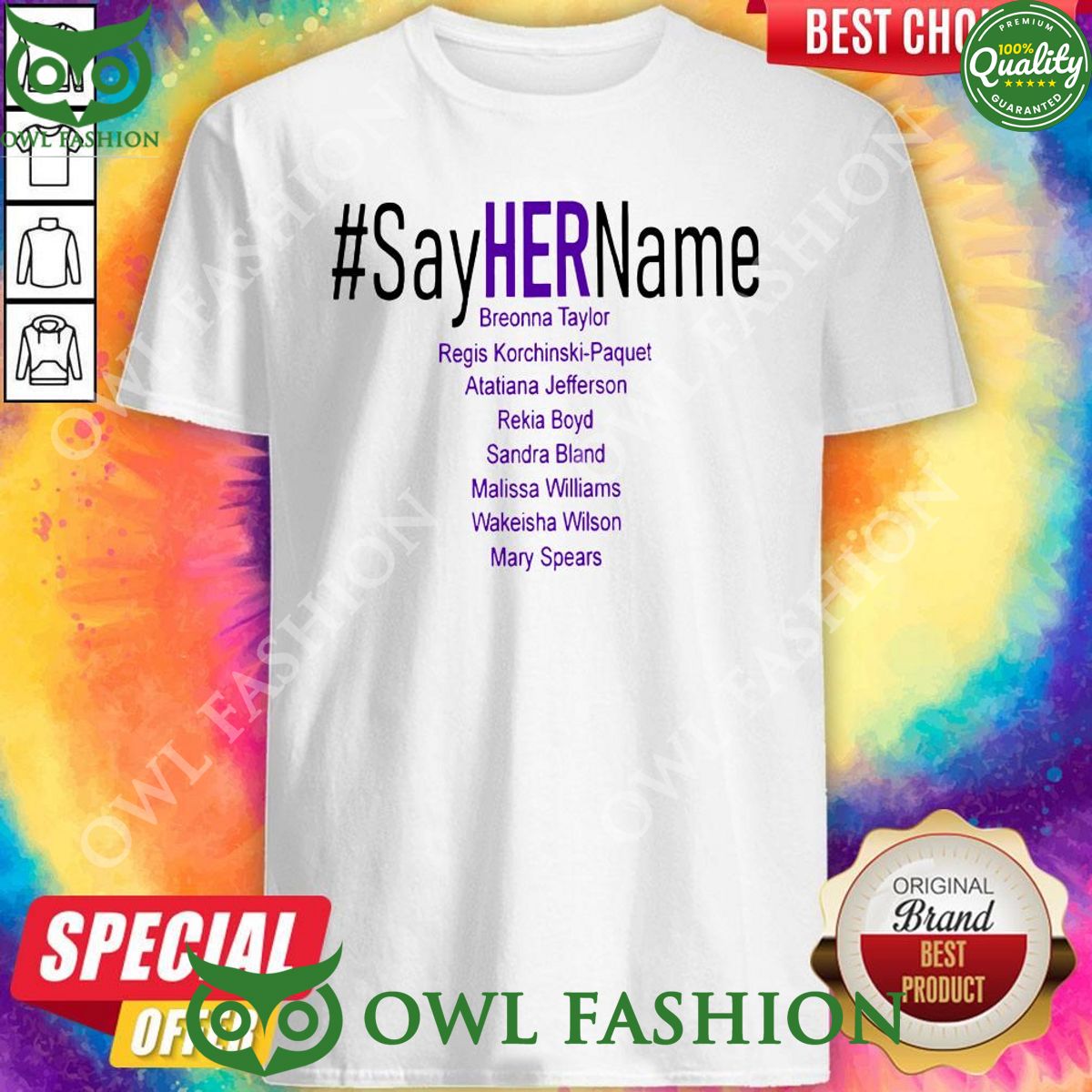 Sayhername Breonna Taylor Mary Spears Classic - Adult & Kids T-Shirts, Sweatshirts & Hoodies apparel design preview 1