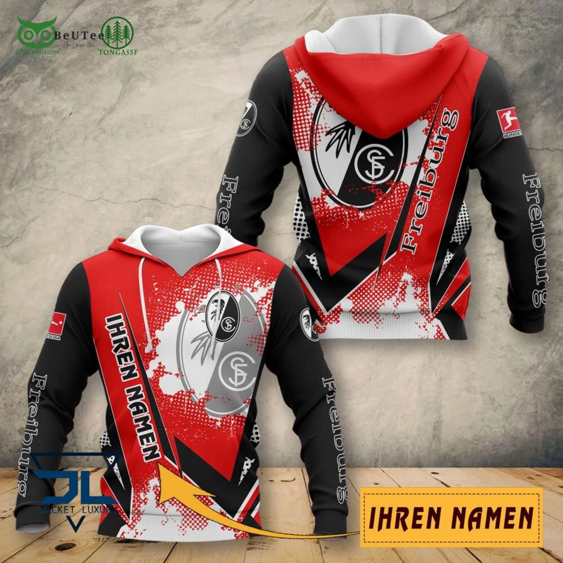 SC Freiburg Iheren Namen AOP 3D Full - Adult & Kids T-Shirts, Sweatshirts & Hoodies apparel design preview 1