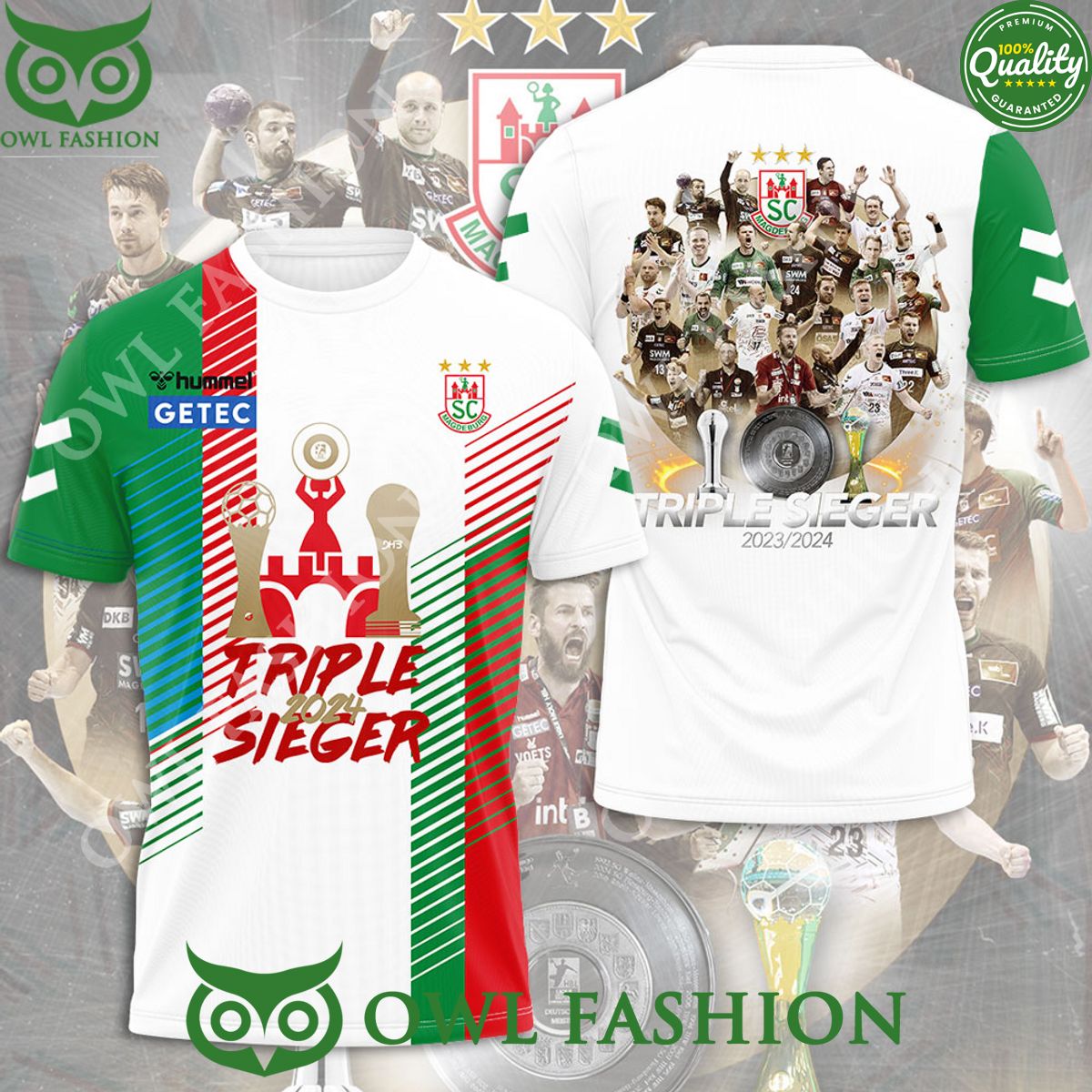 SC Magdeburg Triple Sieger 2023 2024 Limited 3D - Adult & Kids T-Shirts, Sweatshirts & Hoodies apparel design preview 1