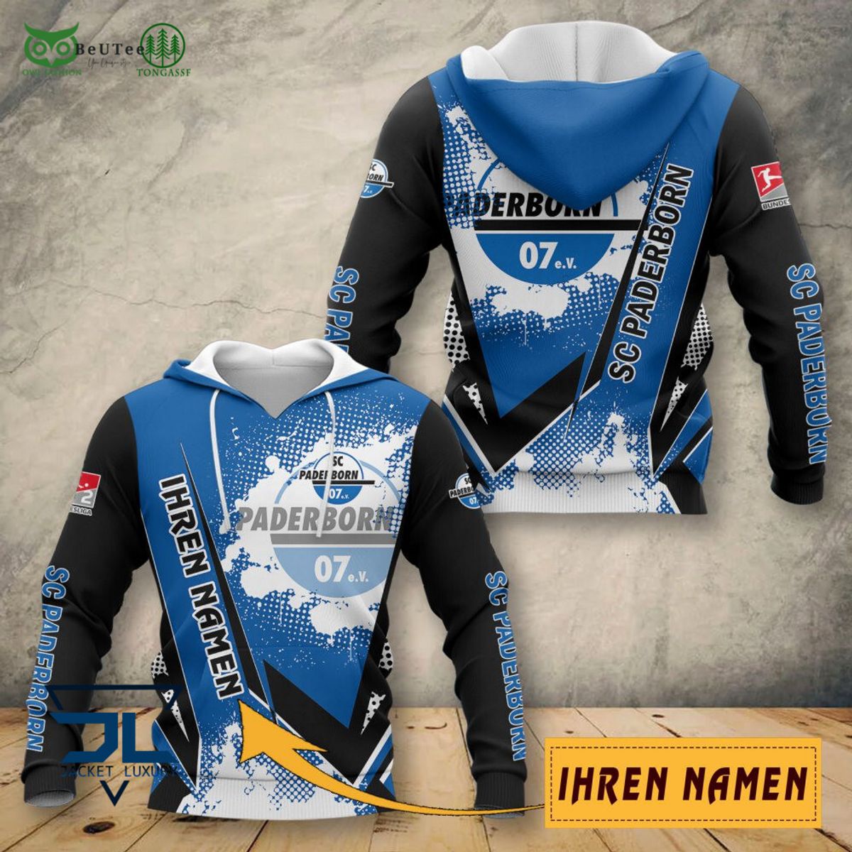 SC Paderborn Bundesliga Ihren Namen 3D Polo - Adult & Kids T-Shirts, Sweatshirts & Hoodies apparel design preview 1