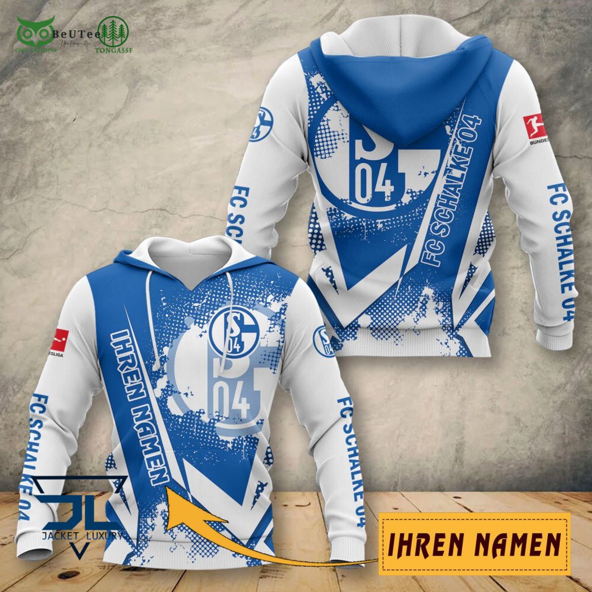 Schalke 04 Bundesliga Ihren Namen 3D Polo - Adult & Kids T-Shirts, Sweatshirts & Hoodies apparel design preview 1