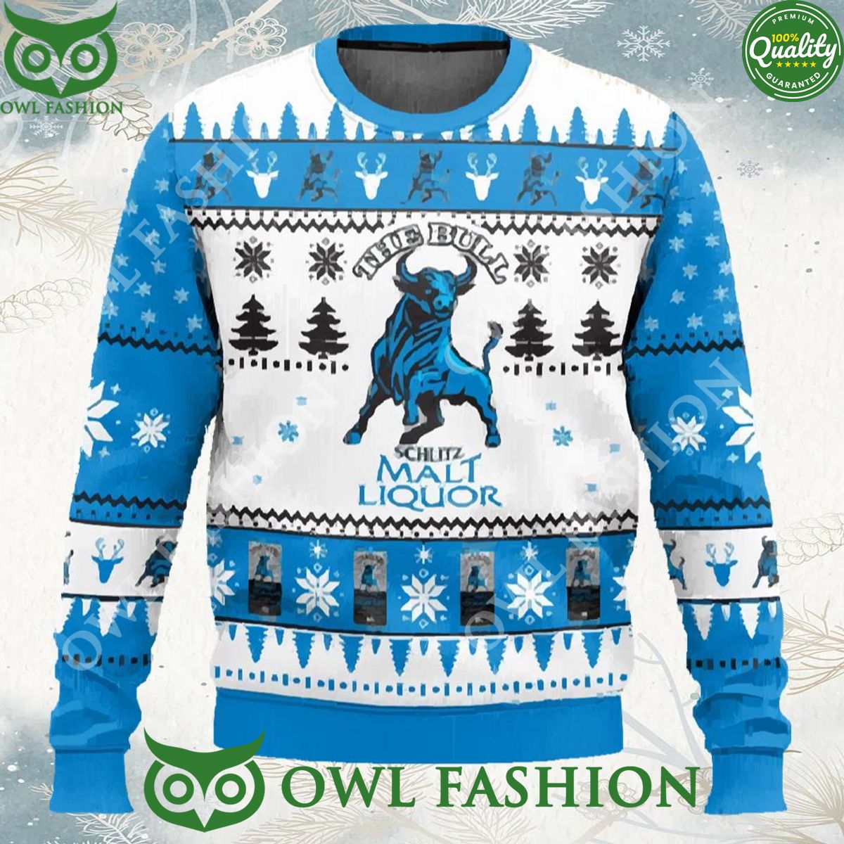 Schiltz Malt Liquor Ugly Christmas Sweater Jumper - Adult & Kids T-Shirts, Sweatshirts & Hoodies apparel design preview 1