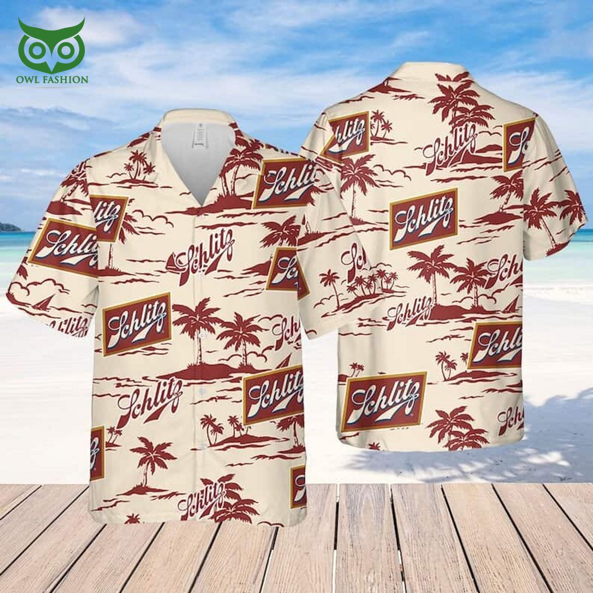 Schlitz Beer Beach Pattern Hawaiian - Adult & Kids T-Shirts, Sweatshirts & Hoodies apparel design preview 1