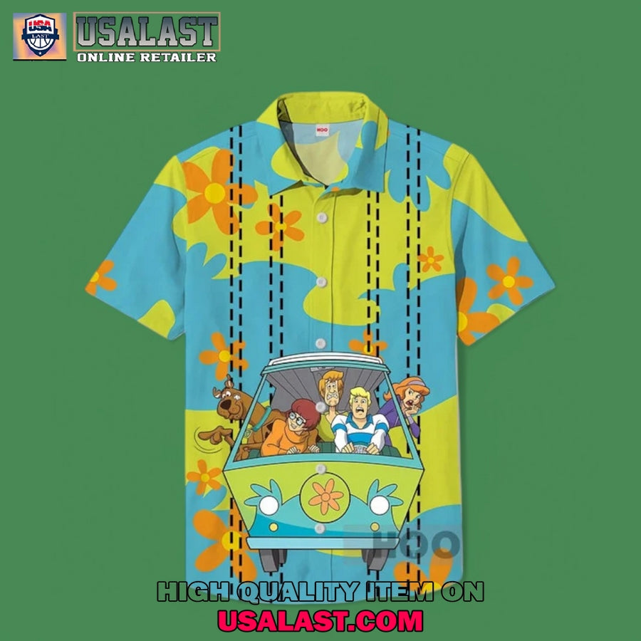 Scooby Doo Blue And Green Magic Bus Hawaiian - Adult & Kids T-Shirts, Sweatshirts & Hoodies apparel design preview 1