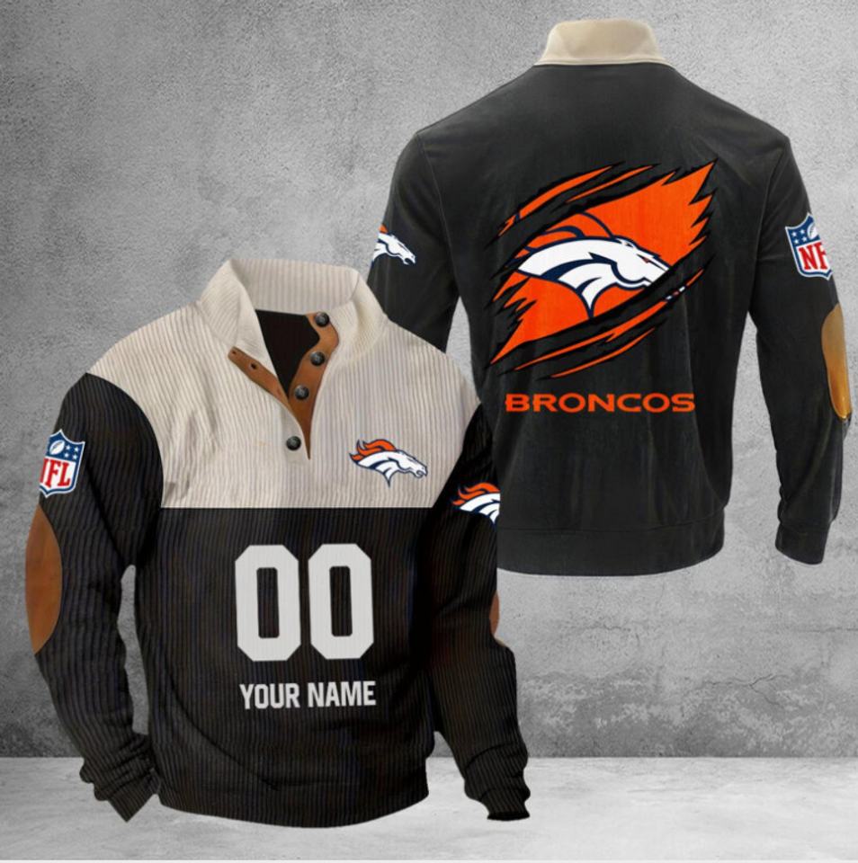 Customize Name And Number Broncos Football Corduroy - Adult & Kids T-Shirts, Sweatshirts & Hoodies apparel design preview 1