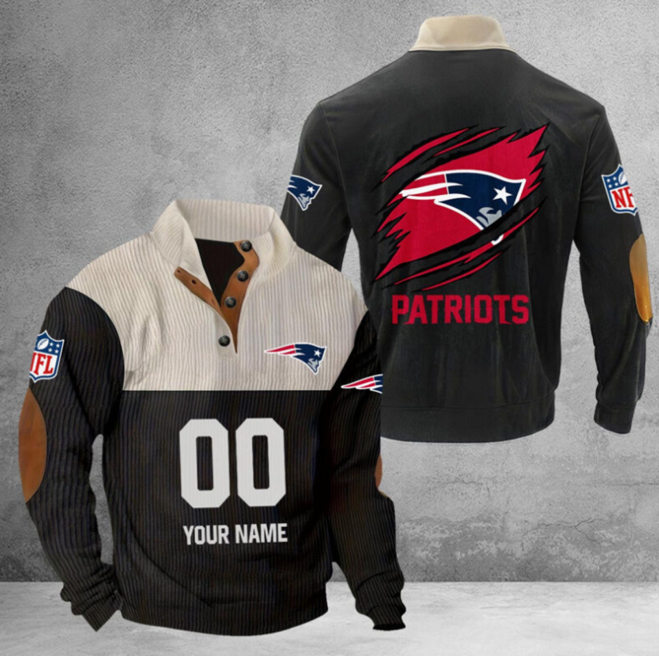 Customize Name And Number NE Football Corduroy Stand - Adult & Kids T-Shirts, Sweatshirts & Hoodies apparel design preview 1