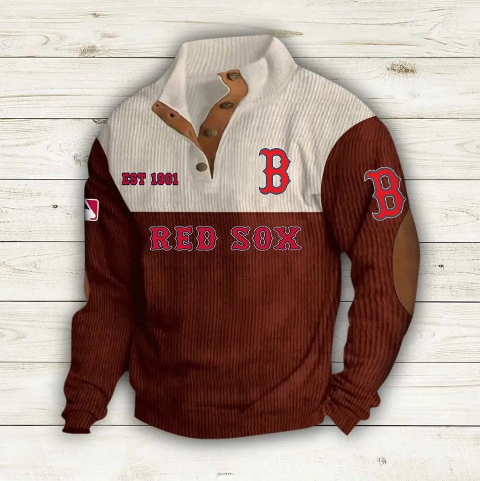 Boston Red Sox Baseball Corduroy Stand Collar - Adult & Kids T-Shirts, Sweatshirts & Hoodies apparel design preview 1