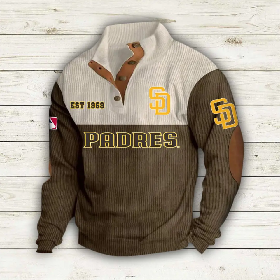 San Diego Padres Baseball Corduroy Stand Collar - Adult & Kids T-Shirts, Sweatshirts & Hoodies apparel design preview 1