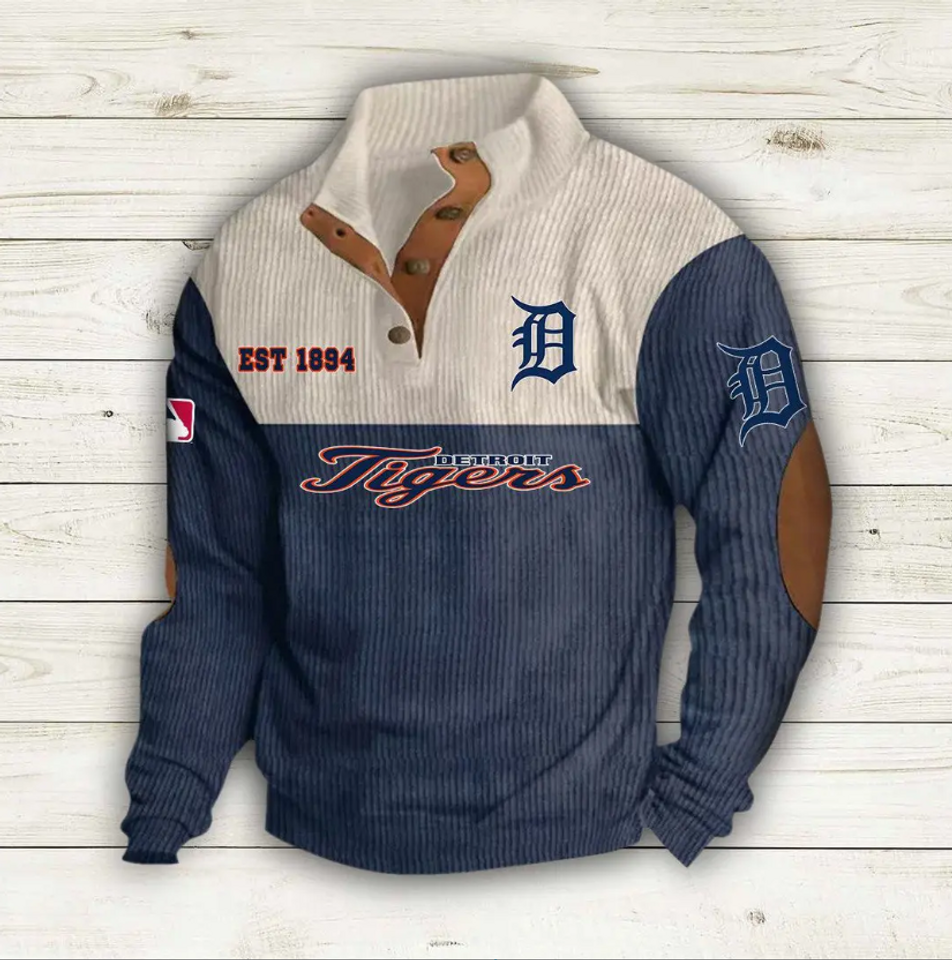 Detroit Baseball Corduroy Stand Collar - Adult & Kids T-Shirts, Sweatshirts & Hoodies apparel design preview 1