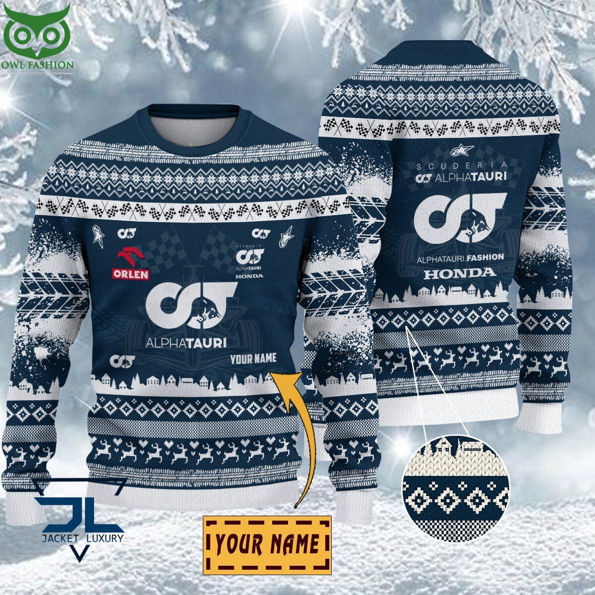 Scuderia AlphaTauri Customized Ugly Sweater - Adult & Kids T-Shirts, Sweatshirts & Hoodies apparel design preview 1