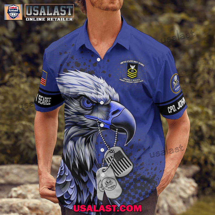 Seabee Veterans Hawaiian Custom Your Name And Rank - Adult & Kids T-Shirts, Sweatshirts & Hoodies apparel design preview 1