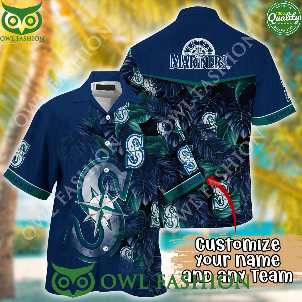 Seattle Mariners Logo Team MLB Premium Hawaii - Adult & Kids T-Shirts, Sweatshirts & Hoodies apparel design preview 1