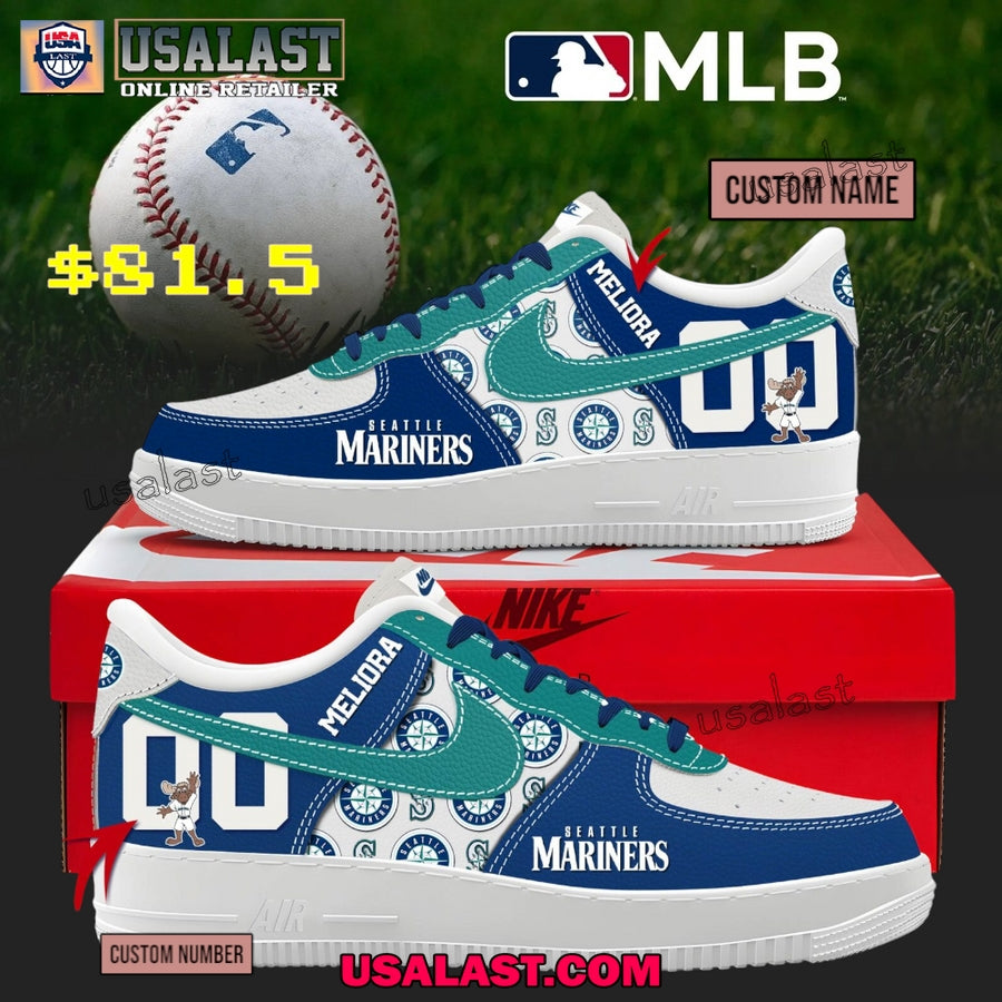Seattle Mariners Personalized Air Force 1 Shoes - Adult & Kids T-Shirts, Sweatshirts & Hoodies apparel design preview 1