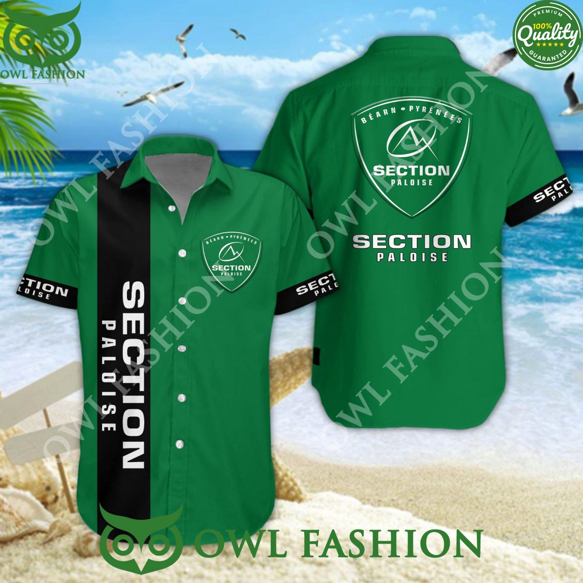 Section Paloise Rugby Champion Top 14 France Hawaiian - Adult & Kids T-Shirts, Sweatshirts & Hoodies apparel design preview 1