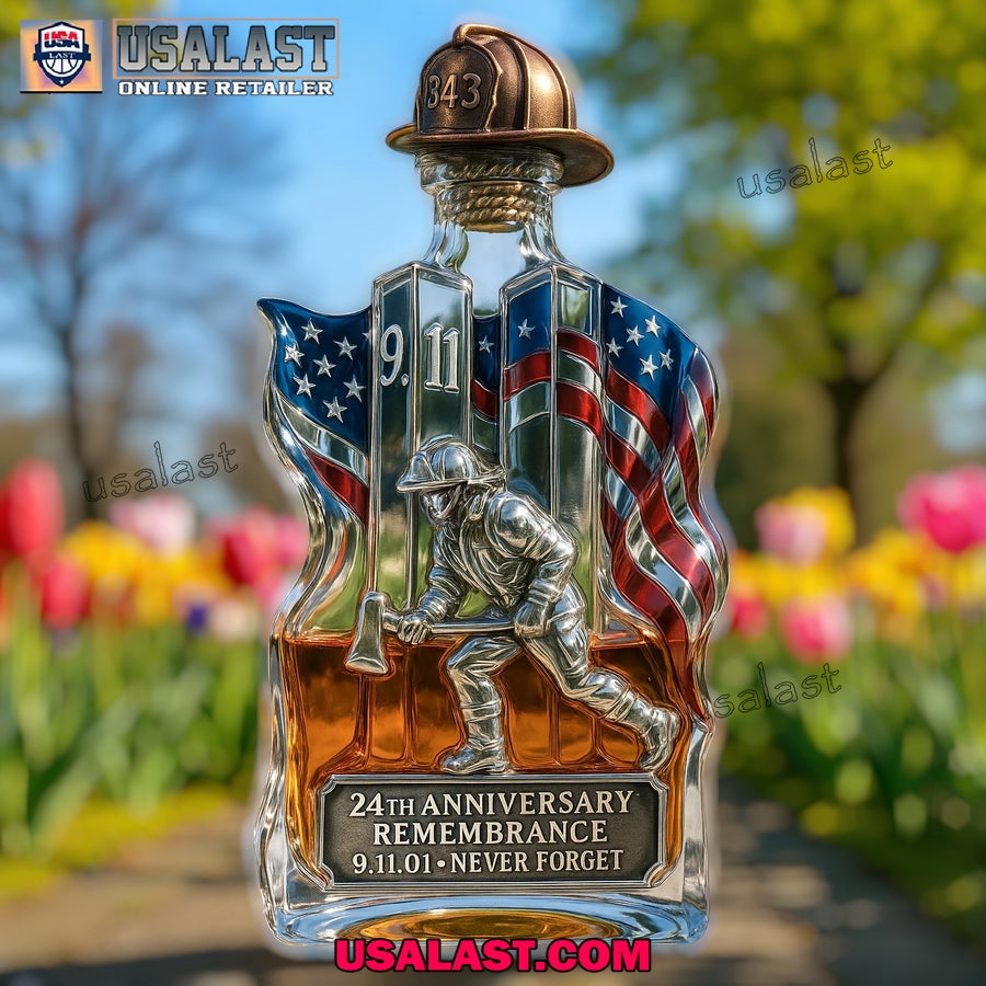 September 11 2001 Never Forget Glass Bottle - Adult & Kids T-Shirts, Sweatshirts & Hoodies apparel design preview 1