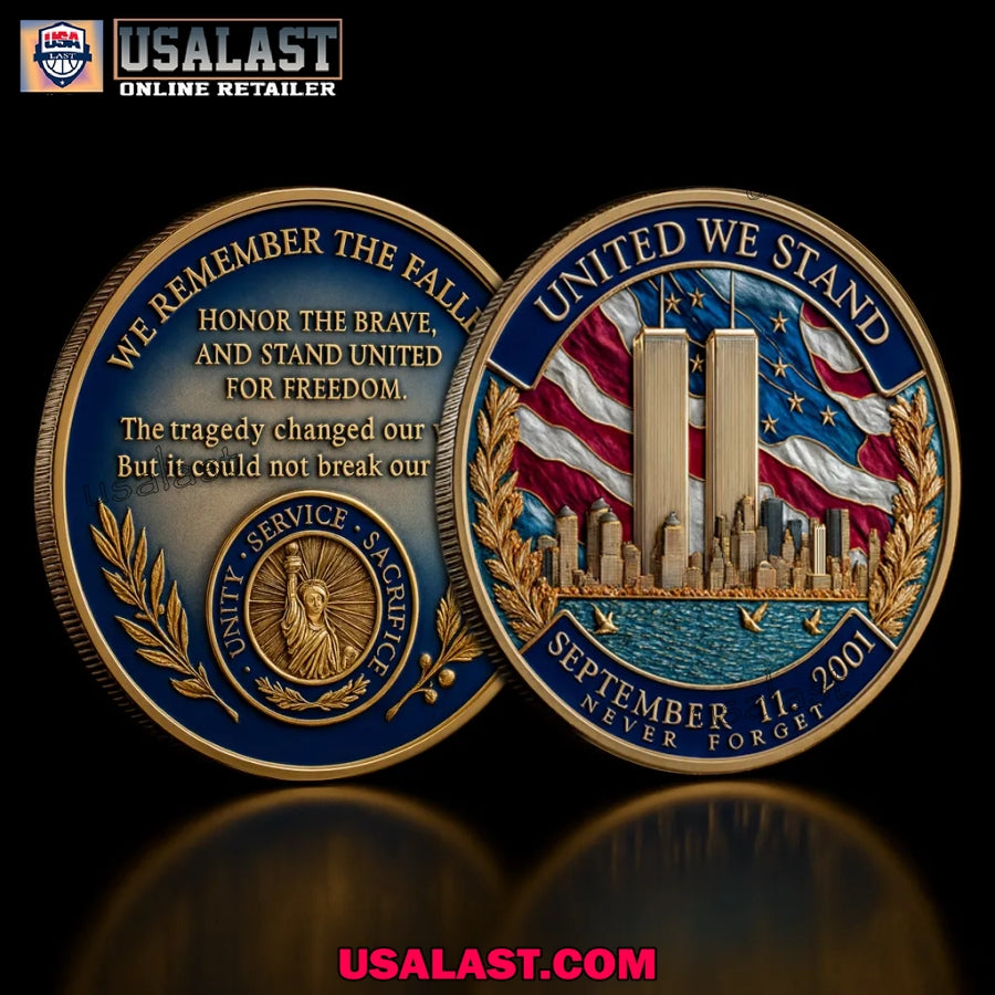 September 11 2001 Never Forget Memorial Coin - Adult & Kids T-Shirts, Sweatshirts & Hoodies apparel design preview 1